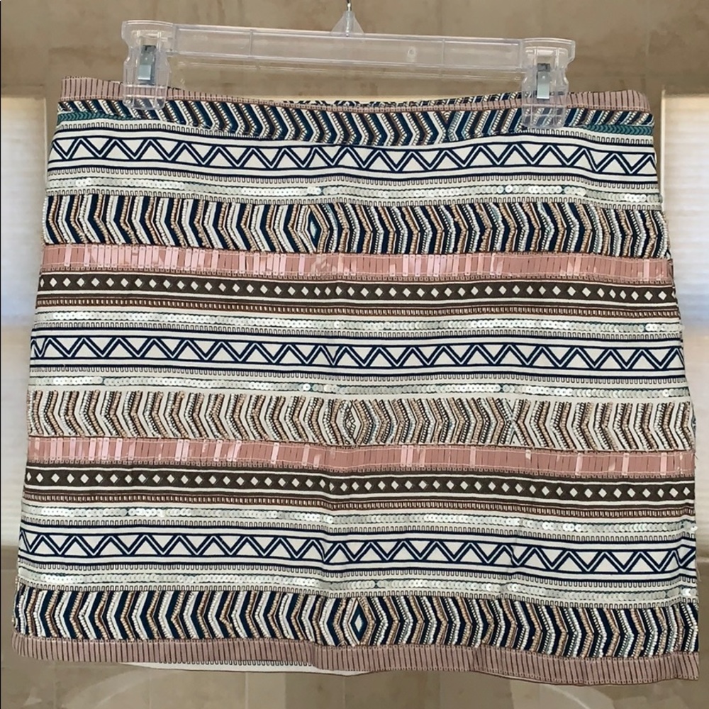 MNG Beaded Mini Skirt, sz 8 NWT